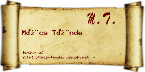 Mács Tünde névjegykártya