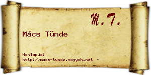 Mács Tünde névjegykártya