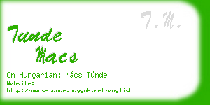 tunde macs business card